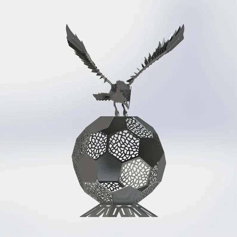Garden Sculpture / Fire Pit "Eagle & Ball" 127 cm