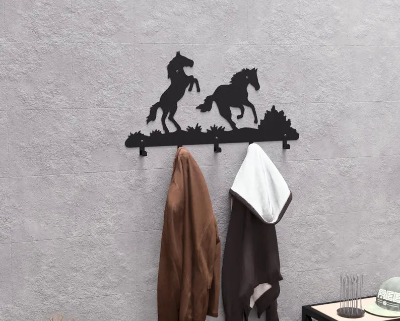 Metalowy Wieszak Ścienny „Horses”