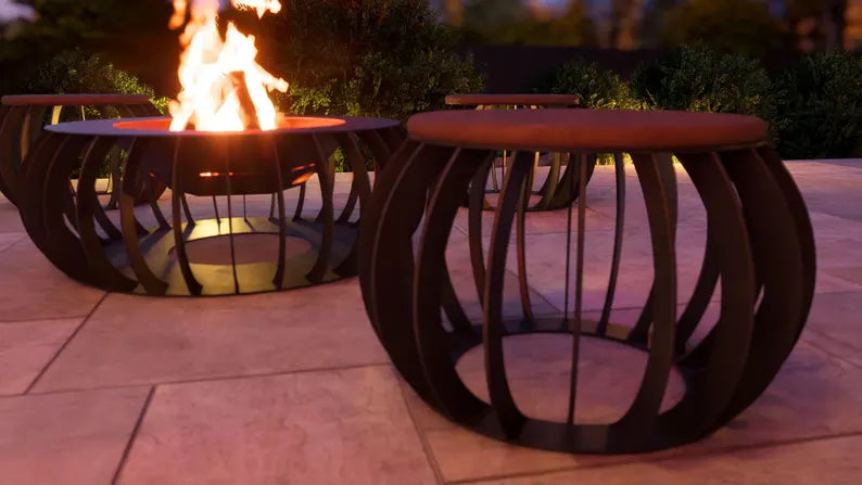 "Sphere Lounge" Garden Furniture Set with Fire Pit