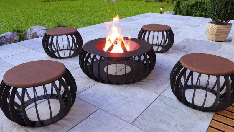 "Sphere Lounge" Garden Furniture Set with Fire Pit