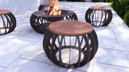 "Sphere Lounge" Garden Furniture Set with Fire Pit