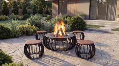 "Sphere Lounge" Garden Furniture Set with Fire Pit