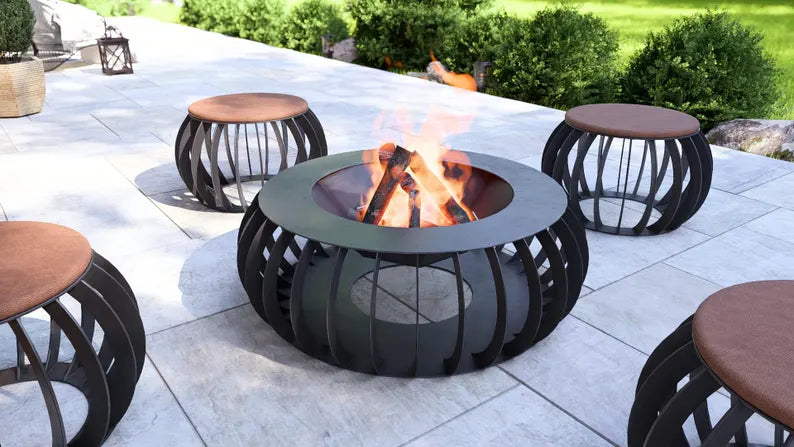 "Sphere Lounge" Garden Furniture Set with Fire Pit