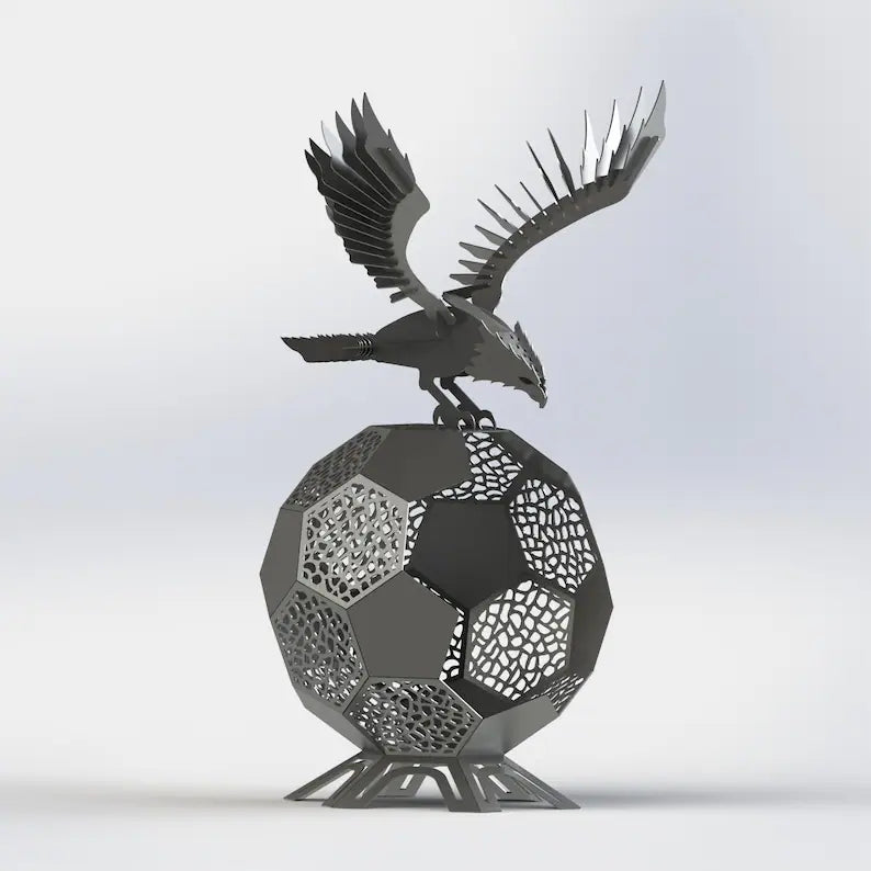 Garden Sculpture / Fire Pit "Eagle & Ball" 127 cm
