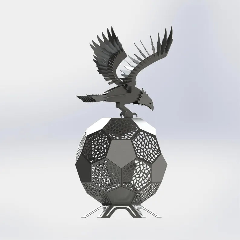 Garden Sculpture / Fire Pit "Eagle & Ball" 127 cm