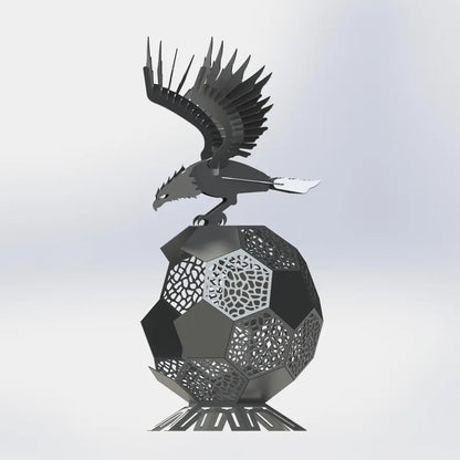 Garden Sculpture / Fire Pit "Eagle & Ball" 127 cm