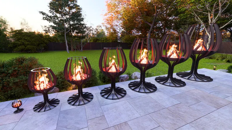 Garden Fire Pit / Candle Holder "Goblet Fire"