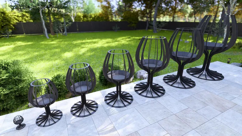 Garden Fire Pit / Candle Holder "Goblet Fire"