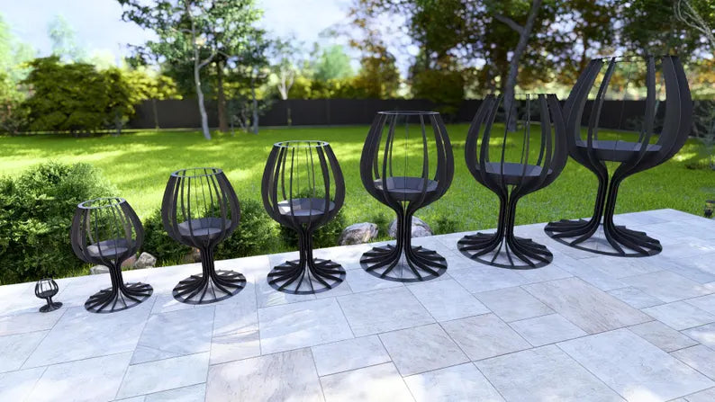 Garden Fire Pit / Candle Holder "Goblet Fire"
