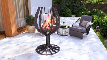 Garden Fire Pit / Candle Holder "Goblet Fire"