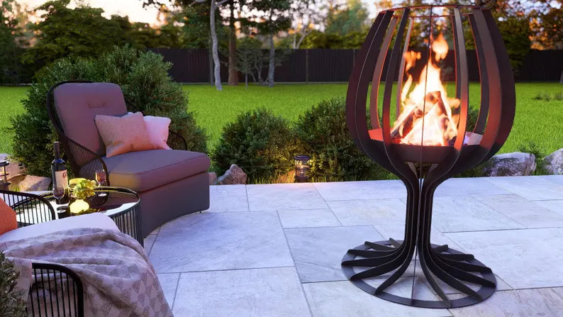 Garden Fire Pit / Candle Holder "Goblet Fire"