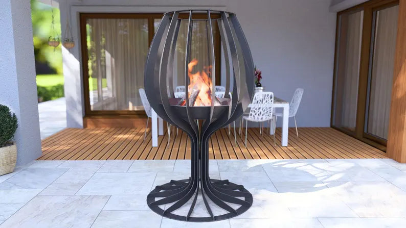 Garden Fire Pit / Candle Holder "Goblet Fire"