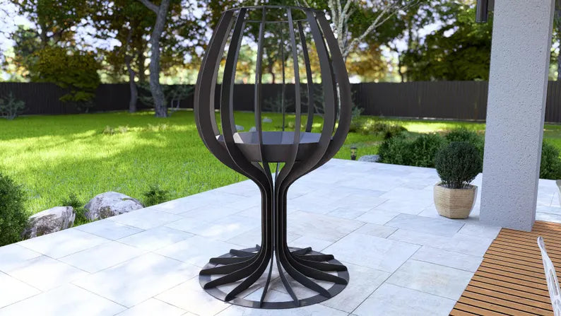 Garden Fire Pit / Candle Holder "Goblet Fire"