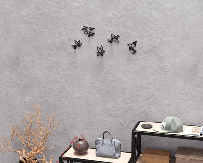 Origami Birds Metal Coat Hooks Set (5 pcs) – Geometric Loft