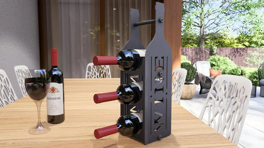 Bottle Wine Rack – Metal Countertop Rack for 3 Bottles Loft