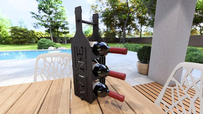 Bottle Wine Rack – Metal Countertop Rack for 3 Bottles Loft
