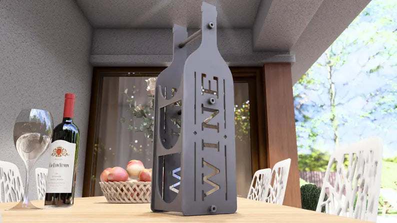 Bottle Wine Rack – Metal Countertop Rack for 3 Bottles Loft