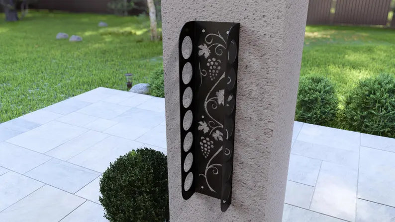 Grapevine Wall-Mounted Wine Rack - Italian Metal Holder for 7 Bottles Loft