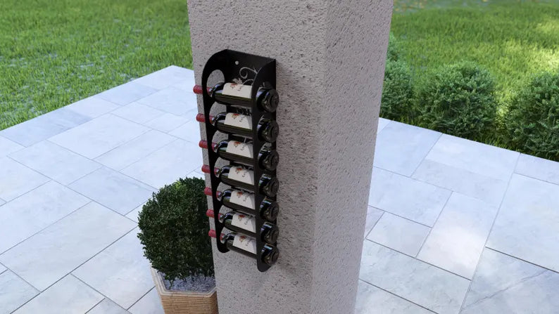 Grapevine Wall-Mounted Wine Rack - Italian Metal Holder for 7 Bottles Loft