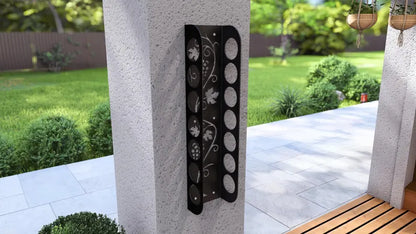 Grapevine Wall-Mounted Wine Rack - Italian Metal Holder for 7 Bottles Loft