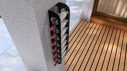 Grapevine Wall-Mounted Wine Rack - Italian Metal Holder for 7 Bottles Loft