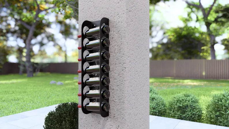 Grapevine Wall-Mounted Wine Rack - Italian Metal Holder for 7 Bottles Loft
