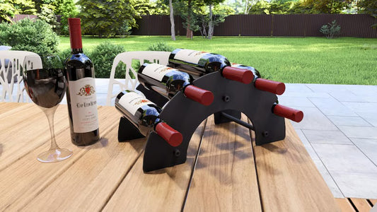 Arch Wine Rack - Metal Countertop Rack for 5 Bottles Loft