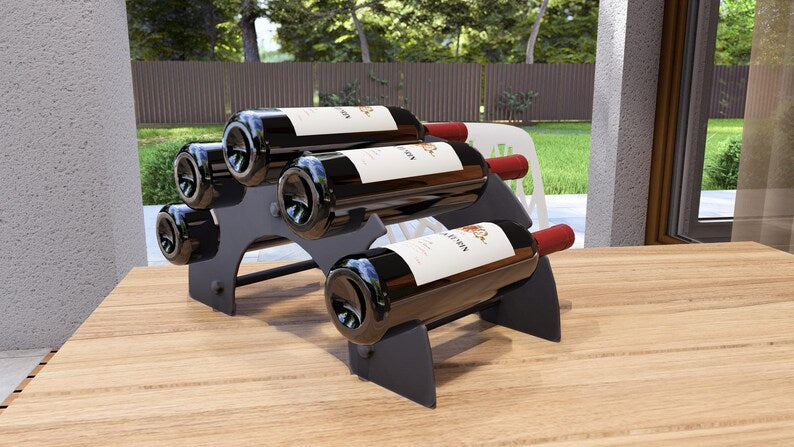 Arch Wine Rack - Metal Countertop Rack for 5 Bottles Loft