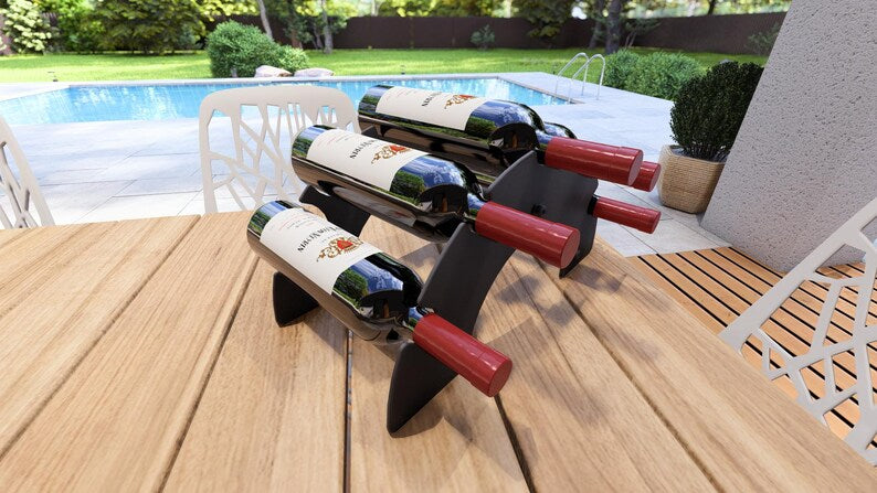 Arch Wine Rack - Metal Countertop Rack for 5 Bottles Loft