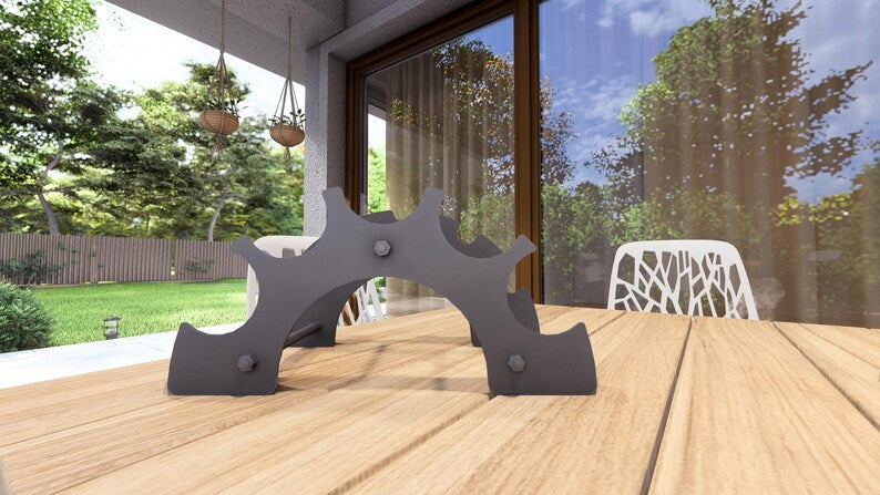 Arch Wine Rack - Metal Countertop Rack for 5 Bottles Loft