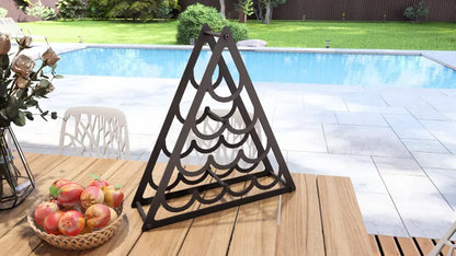 Pyramid Wine Rack – Metal Countertop Rack for 10 Bottles Loft