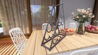 Pyramid Wine Rack – Metal Countertop Rack for 10 Bottles Loft