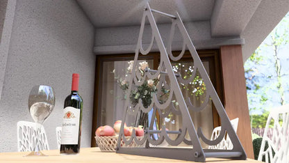 Pyramid Wine Rack – Metal Countertop Rack for 10 Bottles Loft