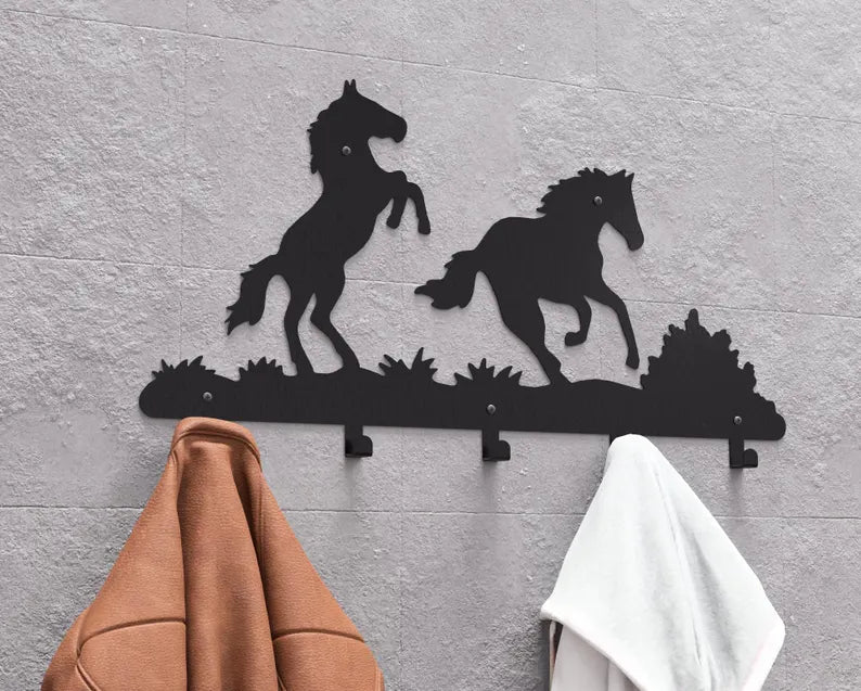 Metalowy Wieszak Ścienny „Horses”