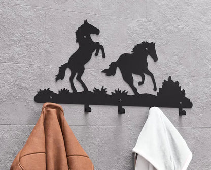 Metalowy Wieszak Ścienny „Horses”