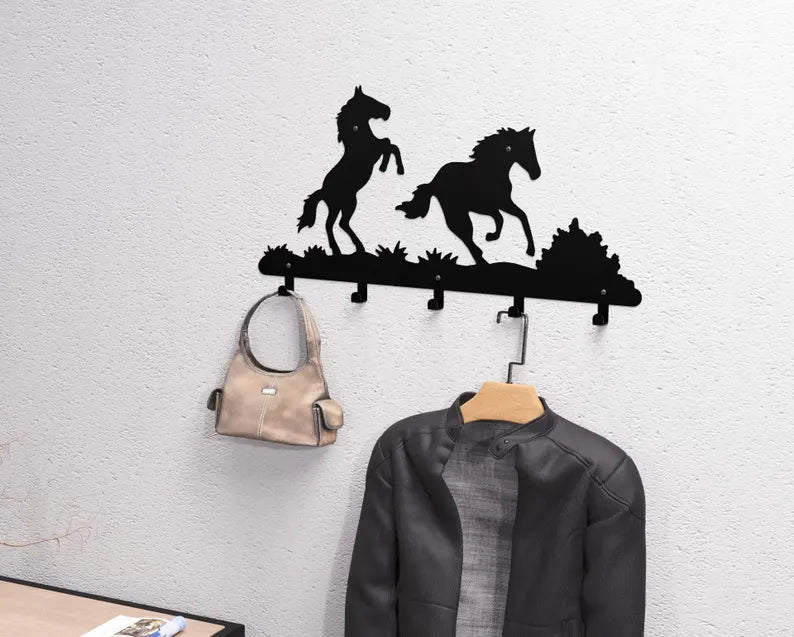 Metalowy Wieszak Ścienny „Horses”