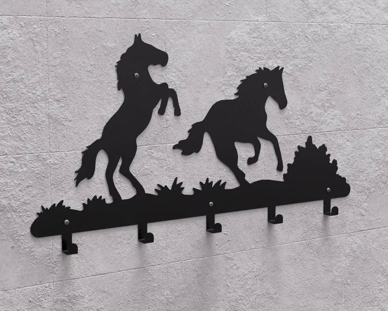 Metalowy Wieszak Ścienny „Horses”