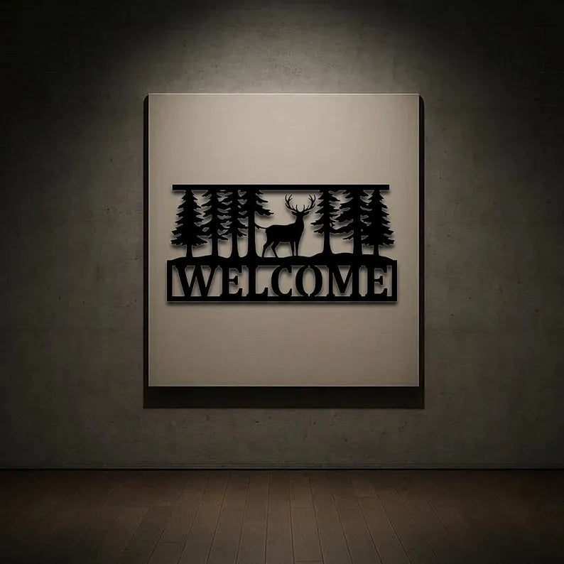 Tablica Dekoracyjna Jeleń w Lesie „Welcome”