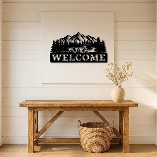 Decorative Plaque Mountain Camp "Welcome"